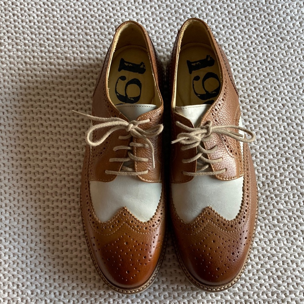 1901 Nordstrom MSWING IT Chili/White Brown Wingtip Oxfords - 9.5 M